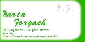 marta forgach business card