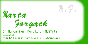 marta forgach business card